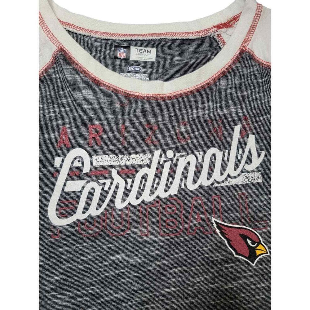 EUC Arizona Cardinals NFL Long Sleeve Heathered Grey Black‎ Woman's Size Small